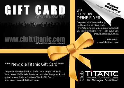 Club Titanic sponsort Deine Flyer | Jetzt kostenlos Flyer drucken mit dem Club Titanic Sponsoring